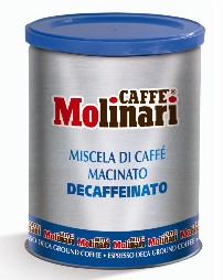 Molinari Decaf Beans 250g Tin